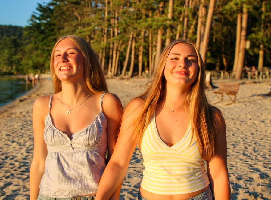 Golden hour friends session at the lake